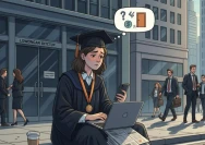 Ilustrasi Lulusan dengan prospek kerja suram (Dok. Gemini AI)