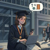 Ilustrasi Lulusan dengan prospek kerja suram (Dok. Gemini AI)