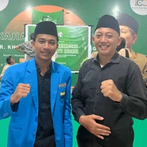 Lalu Rizki Hidayat, Ketua PMII Kota Mataram Bersama Ipda Andri, Perwakilan Polri dari Polresta Kota Mataram.
