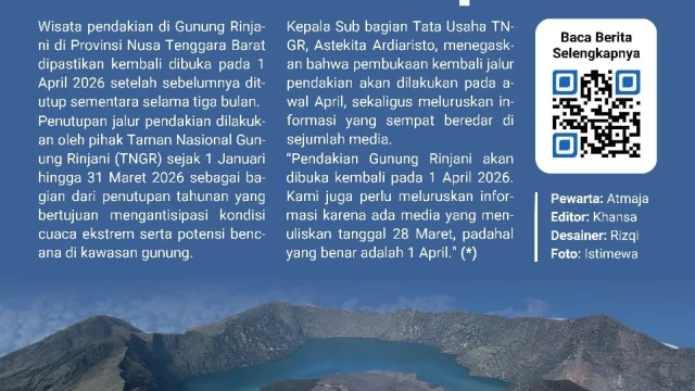 E-Koran Pendakian Gunung Rinjani Kembali Dibuka 1 April 2026