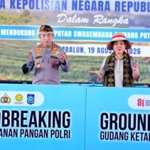 Groundbreaking gudang ketahanan pangan Polri di NTB (Dok. Detik,com).