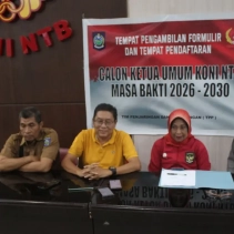 TPP memberikan keterangan terkait hasil verifikasi bakal calon Ketua KONI NTB periode 2026-2030.