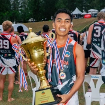 Lalu Sukran Berhasil membawa Tim Indonesia Volcanoes Juara AFL Asian Championship 2026 di Thailand.